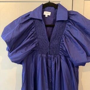 Anniewear Blue/Purple Puff Sleeve Dress size small